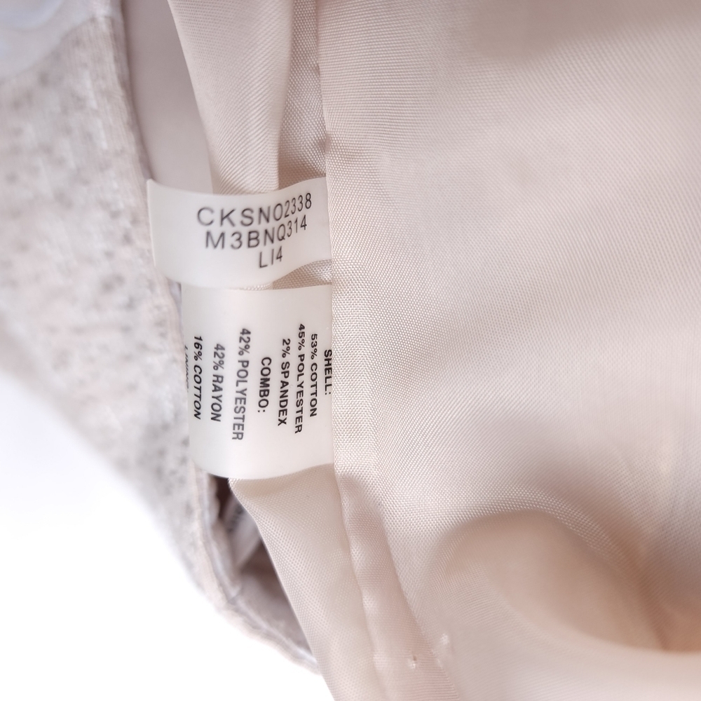 New Calvin Klein Beige Off White Patterned Skirt Sz 10 - Picture 3 of 9
